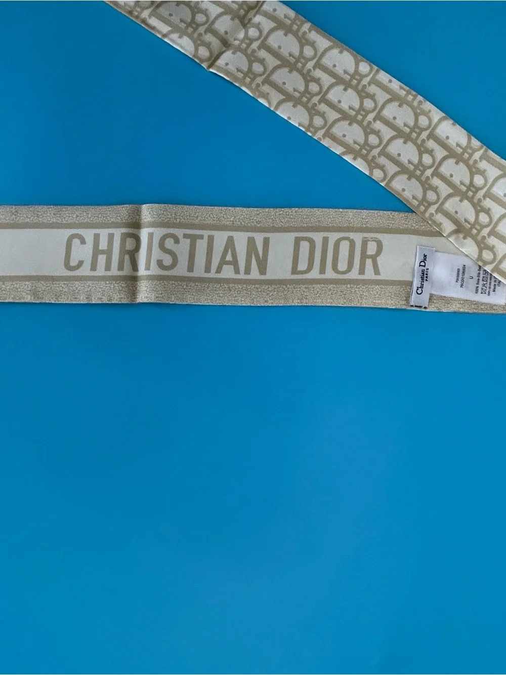 Christian Dior Toile De Jouy Sauvage Mitzah Silk Scarf Pink Ivory Logo